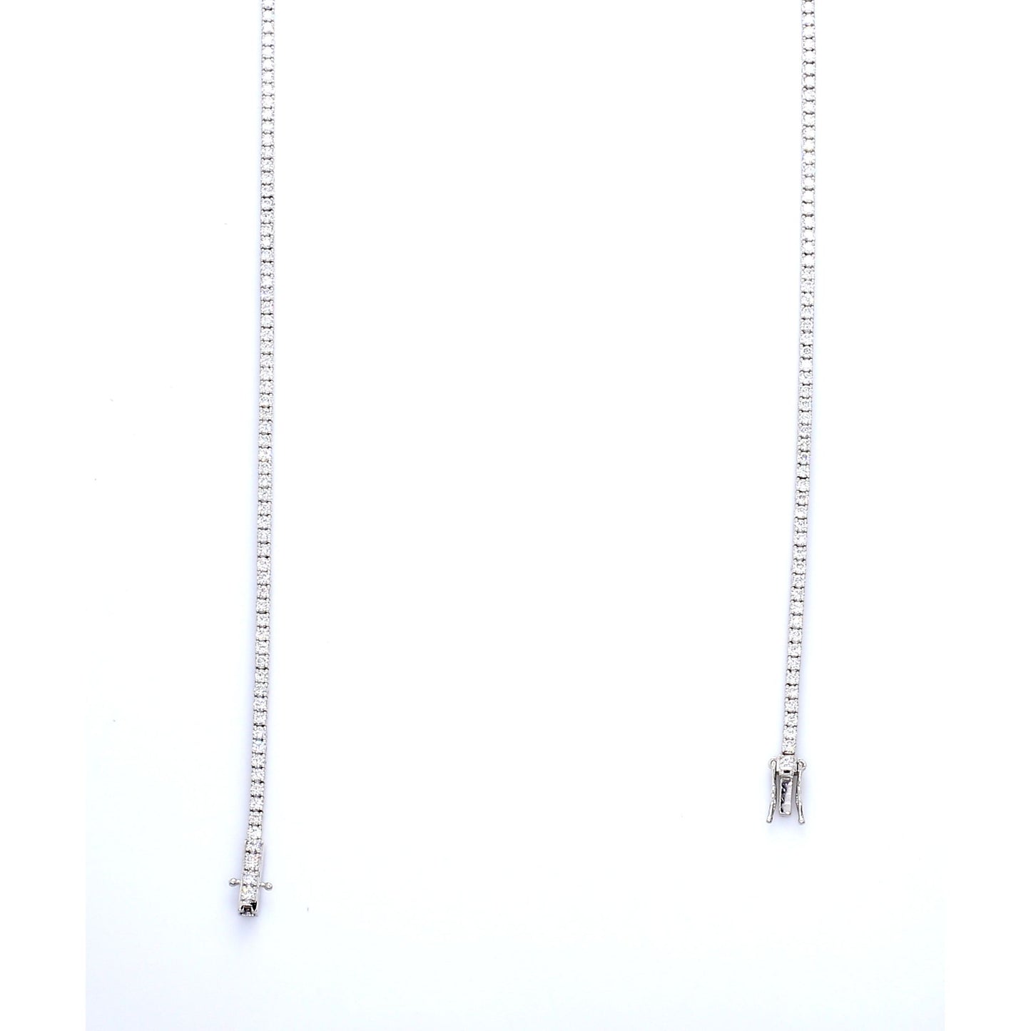 18K White Gold Diamond Riviera Necklace 3.00 Ct tw