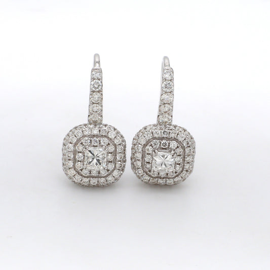 18K White Gold Diamond Earring