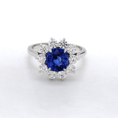 Cornflower Blue Sapphire Cocktail Ring – 2.55 ct No Heat Certified