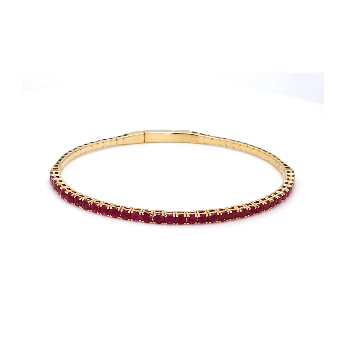 18K Yellow Gold Natural Ruby Flexible Bracelet