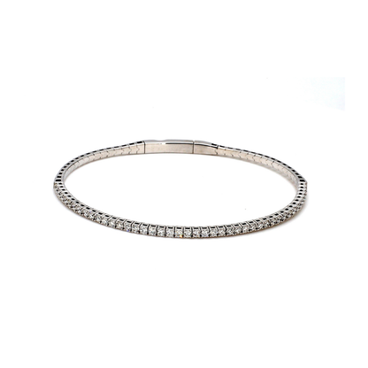 18K White Gold Natural Diamond Flexible Bracelet