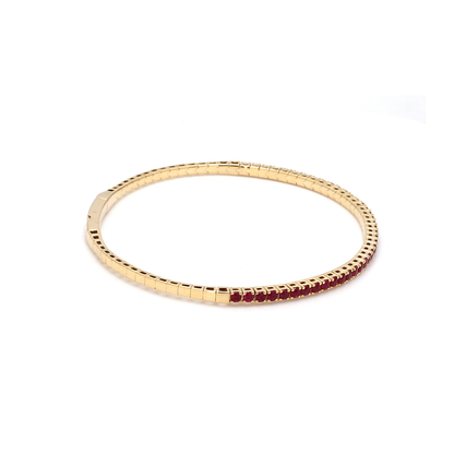 18K Yellow Gold Natural Ruby Flexible Bracelet