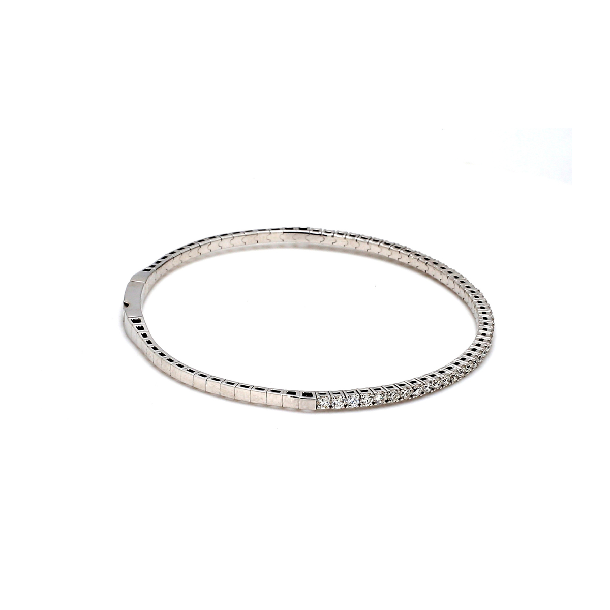 18K White Gold Natural Diamond Flexible Bracelet