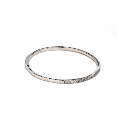 18K White Gold Natural Diamond Flexible Bracelet