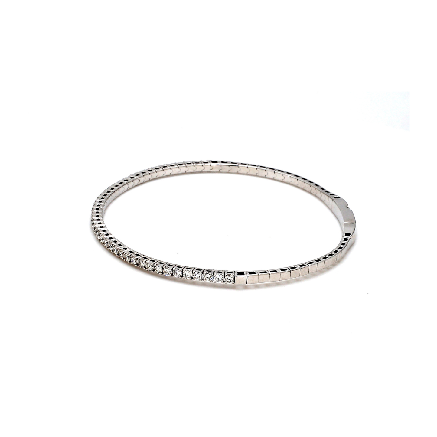 18K White Gold Natural Diamond Flexible Bracelet