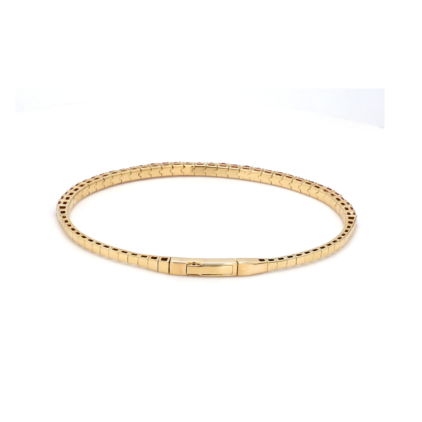 18K Yellow Gold Natural Ruby Flexible Bracelet
