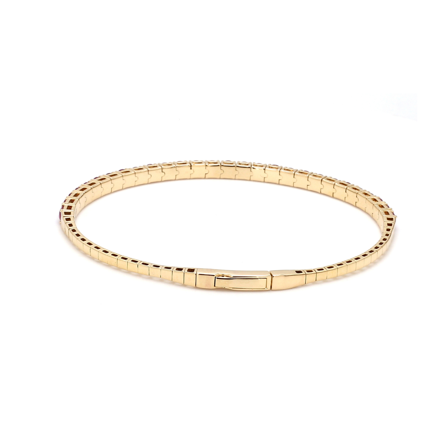18K Yellow Gold Natural Ruby Flexible Bracelet