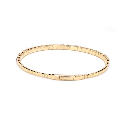 18K Yellow Gold Natural Ruby Flexible Bracelet