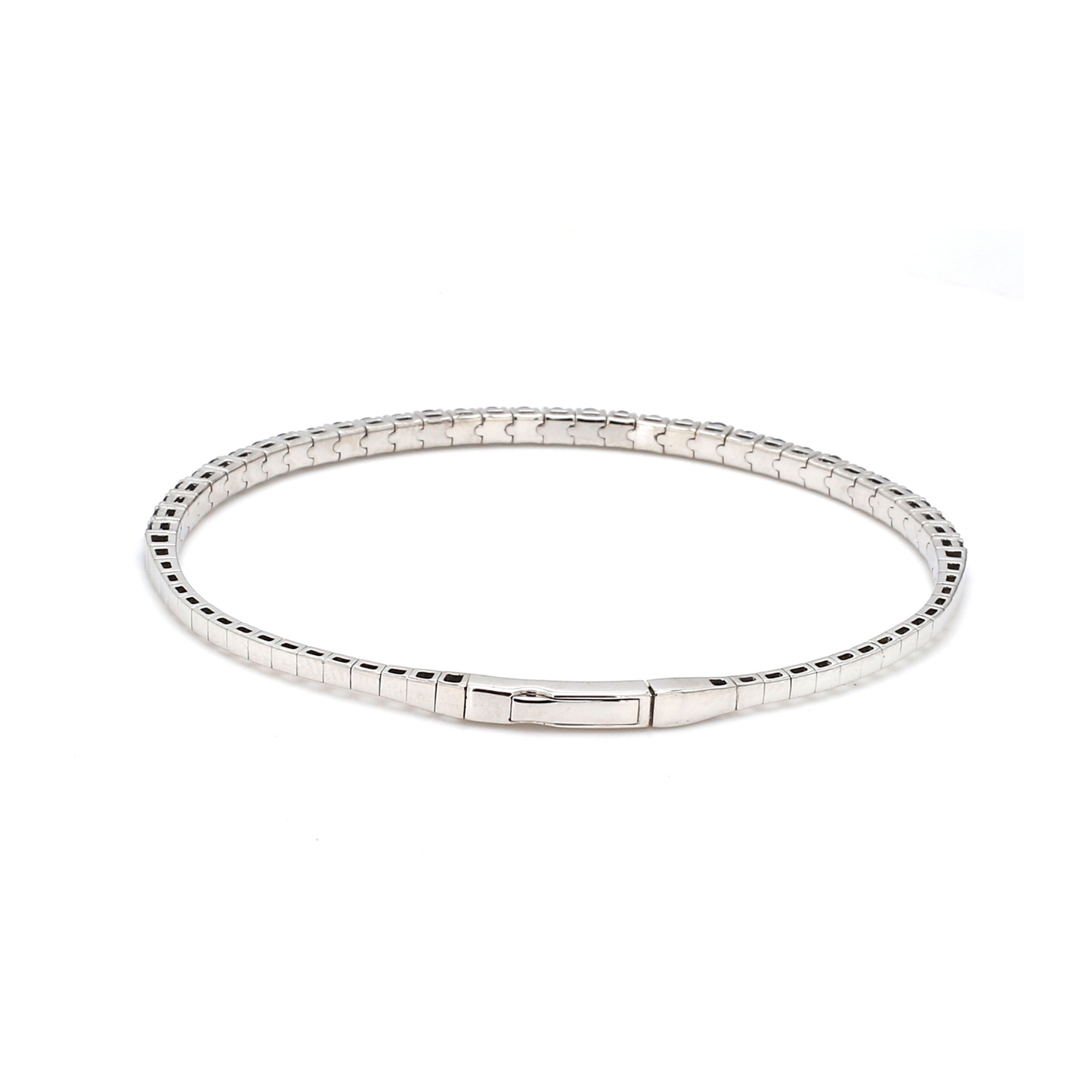 18K White Gold Natural Blue Sapphire Flexible Bracelet