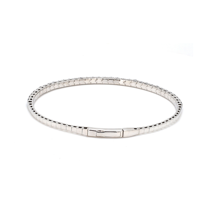 18K White Gold Natural Blue Sapphire Flexible Bracelet