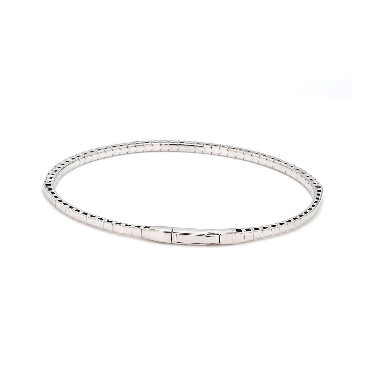 18K White Gold Natural Blue Sapphire Flexible Bracelet