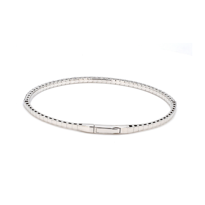 18K White Gold Natural Blue Sapphire Flexible Bracelet