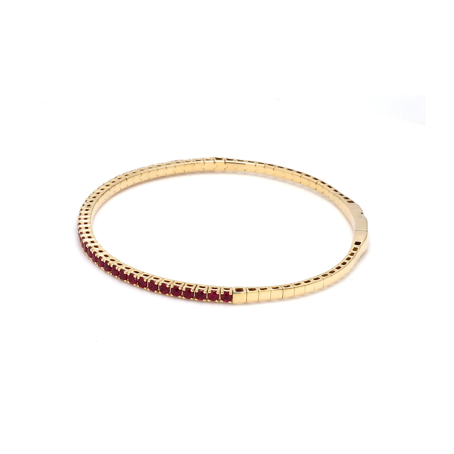 18K Yellow Gold Natural Ruby Flexible Bracelet