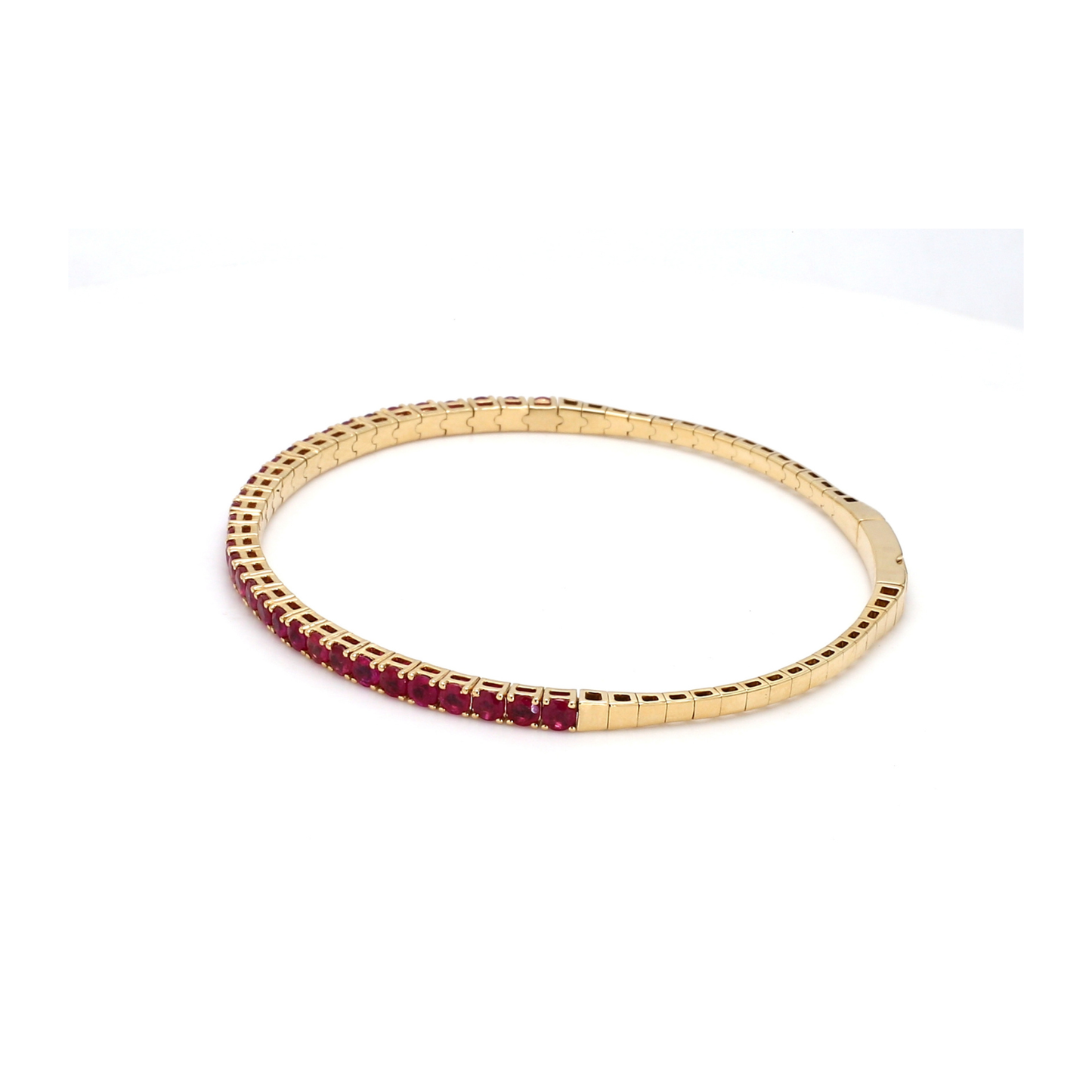 18K Yellow Gold Natural Ruby Flexible Bracelet