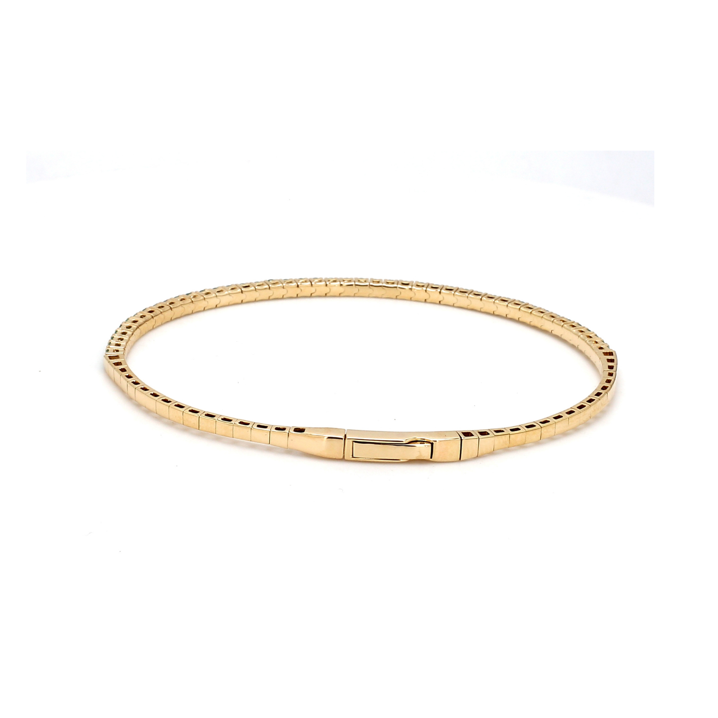 18K Yellow Gold Natural Emerald Flexible Bracelet