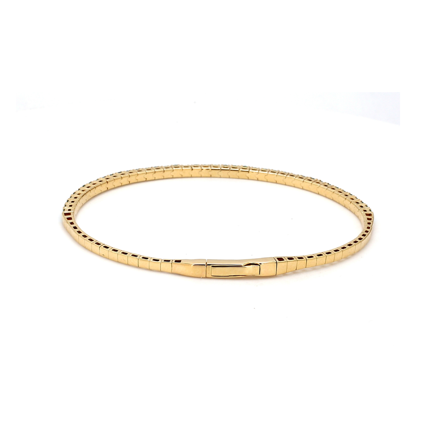 18K Yellow Gold Natural Emerald Flexible Bracelet
