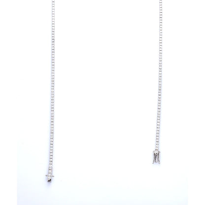 18K White Gold Diamond Riviera Necklace 3.00 Ct tw