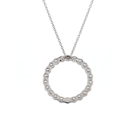 Diamond Round Pendant in 18K White Gold