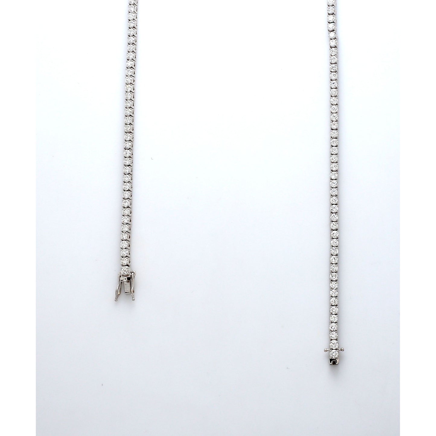 18K White Gold Diamond Riviera Necklace 7.00 Ct tw