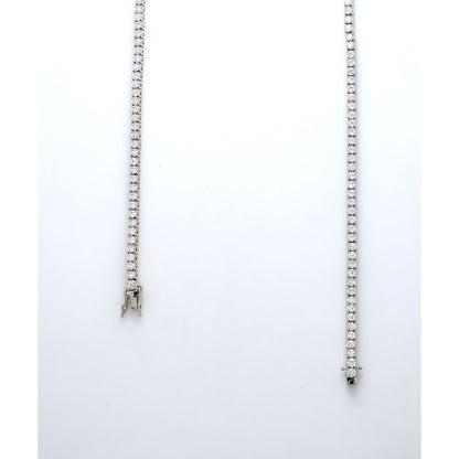 18K White Gold Diamond Riviera Necklace 7.00 Ct tw