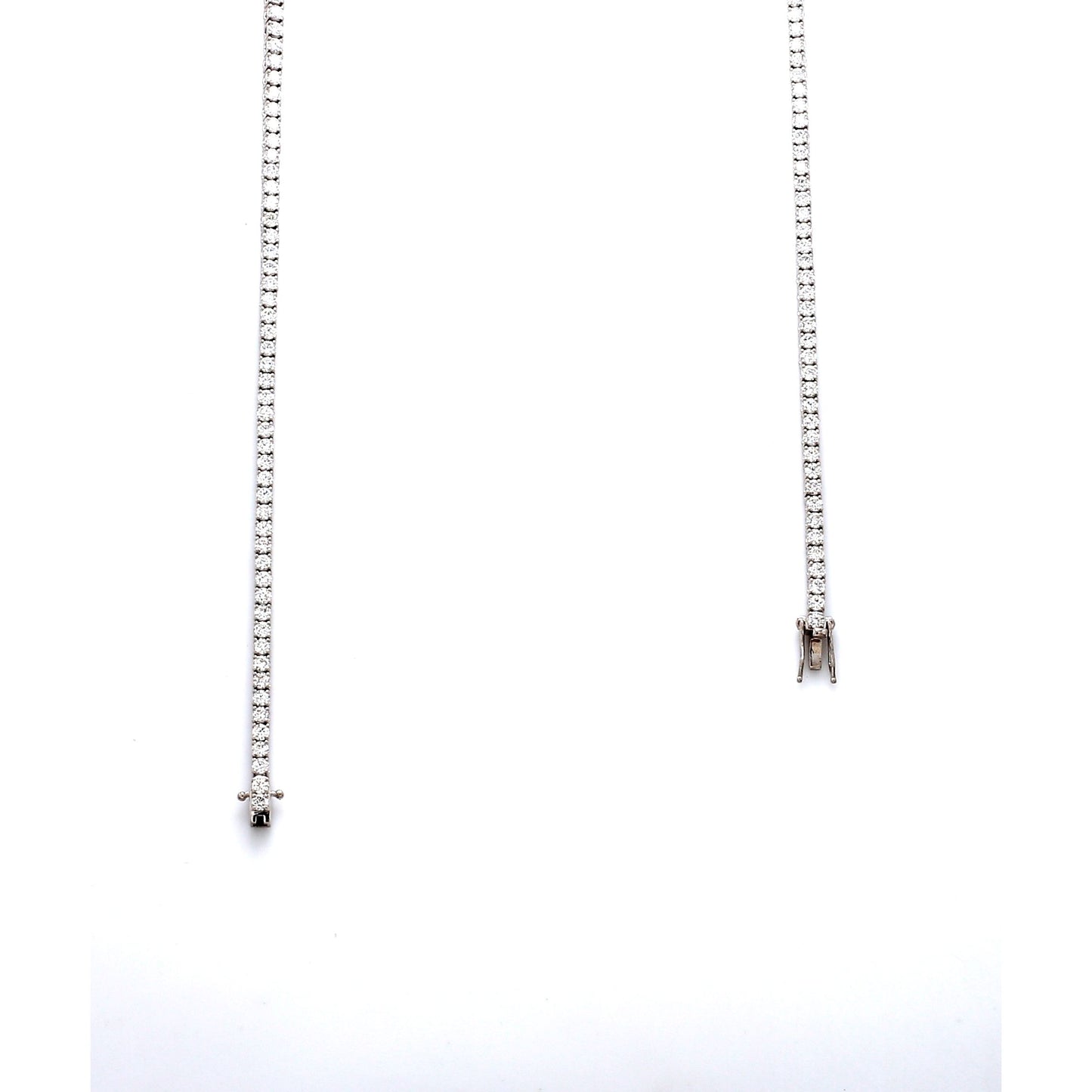 18K White Gold Diamond Riviera Necklace 5.00 Ct tw