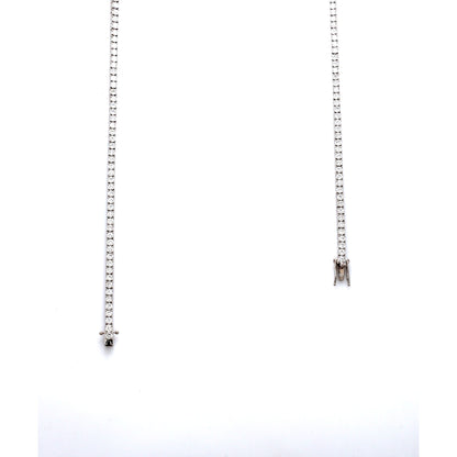 18K White Gold Diamond Riviera Necklace 5.00 Ct tw