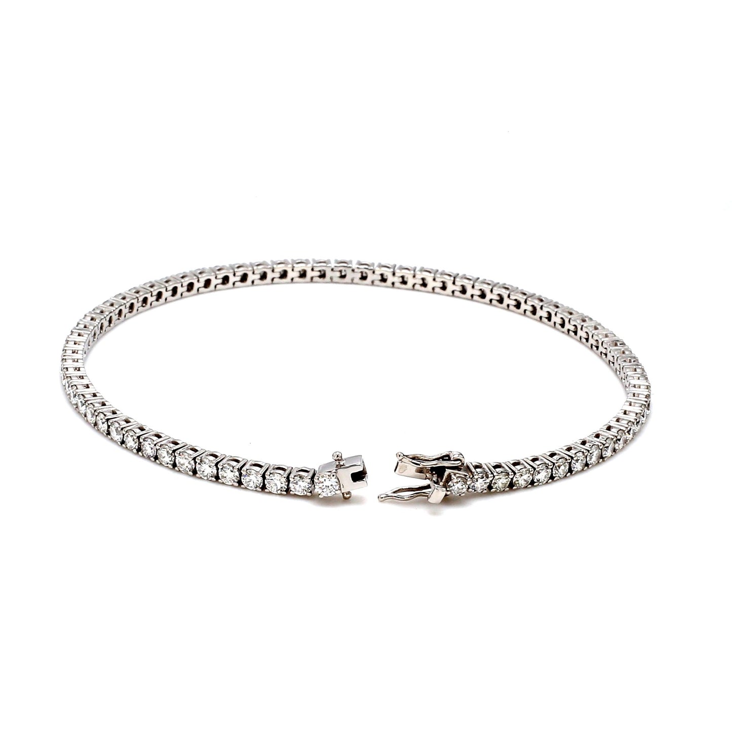 18K White Gold Diamond Tennis Bracelet — 3.00 ct tw