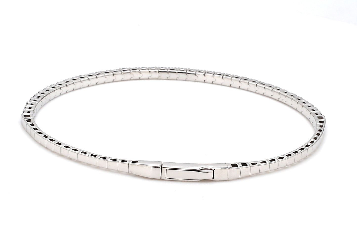 18K White Gold Natural Blue Sapphire Flexible Bracelet