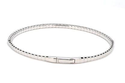 18K White Gold Natural Blue Sapphire Flexible Bracelet