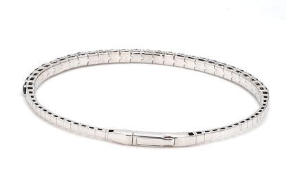18K White Gold Natural Blue Sapphire Flexible Bracelet