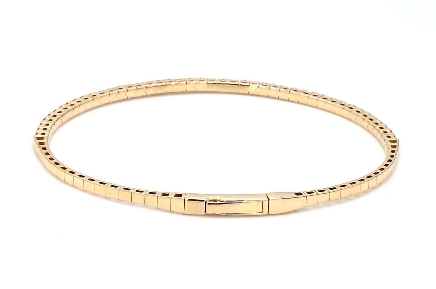 18K Yellow Gold Natural Ruby Flexible Bracelet