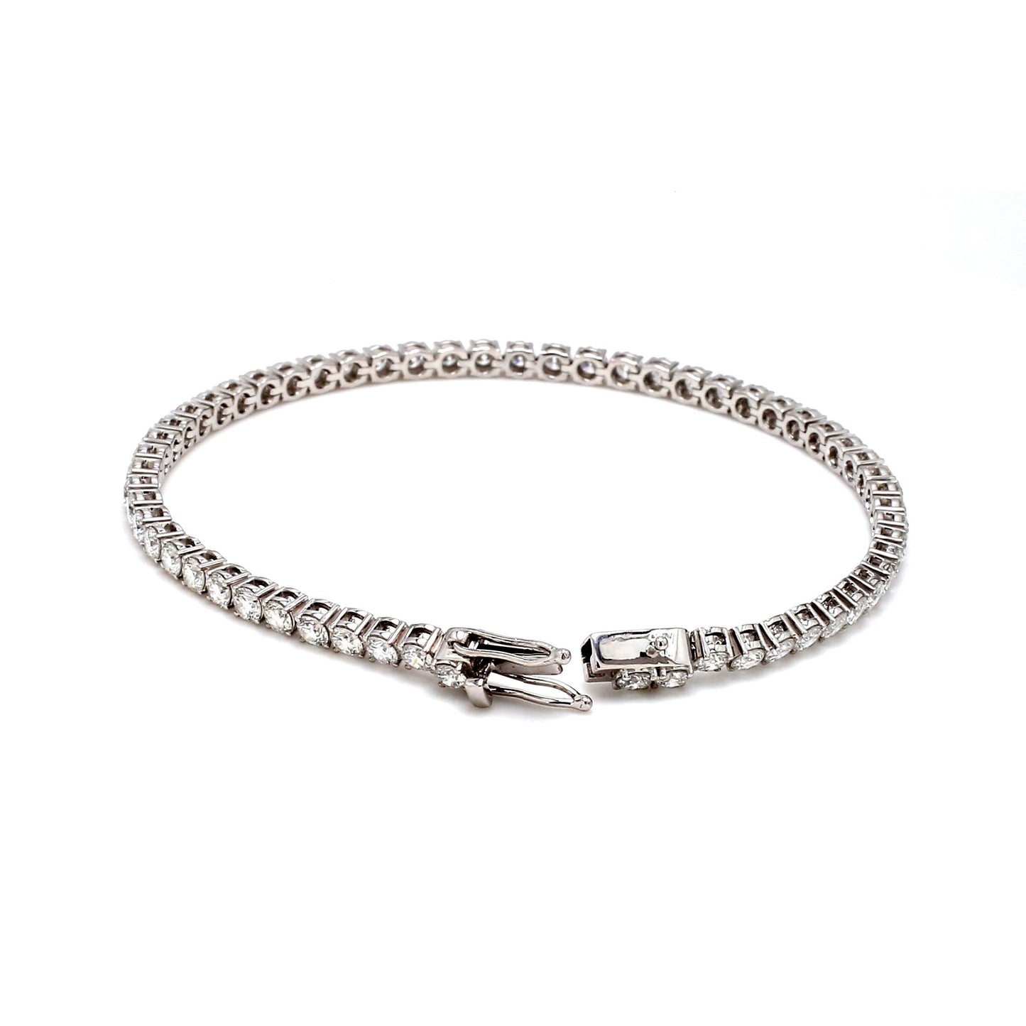 18K White Gold Diamond Tennis Bracelet — 4.00 ct tw
