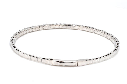 18K White Gold Natural Blue Sapphire Flexible Bracelet