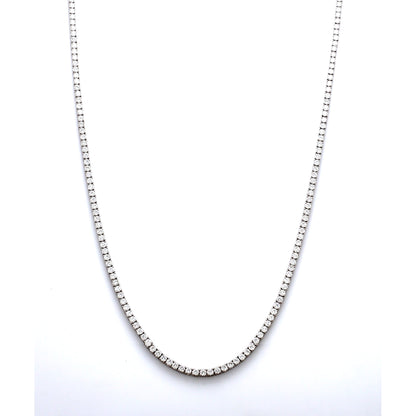 18K White Gold Diamond Riviera Necklace 5.00 Ct tw