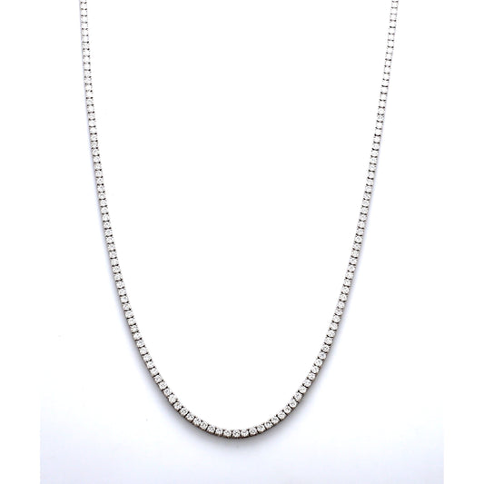 18K White Gold Diamond Riviera Necklace 5.00 Ct tw