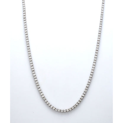 18K White Gold Diamond Riviera Necklace 7.00 Ct tw