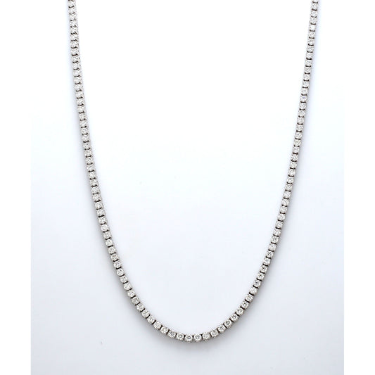 18K White Gold Diamond Riviera Necklace 7.00 Ct tw