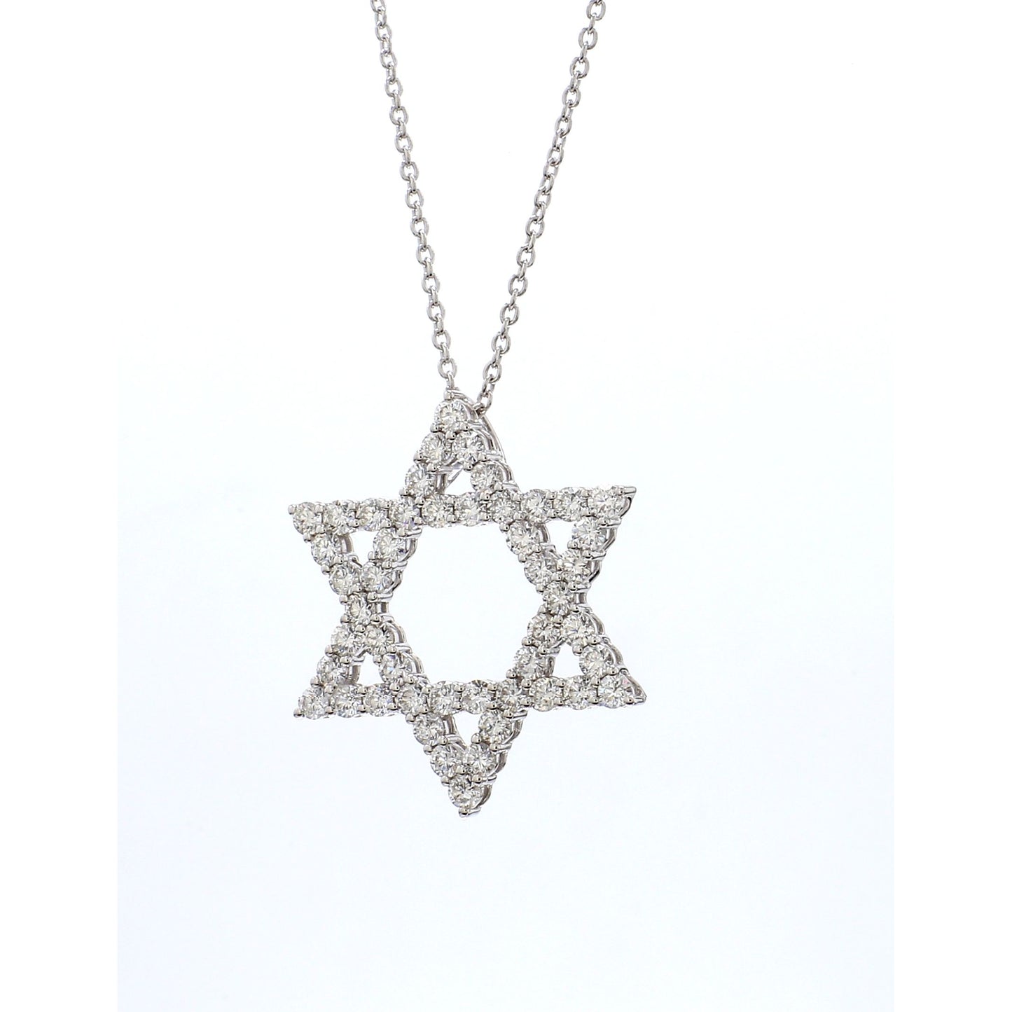 Diamond Star Pendant in 18K White Gold