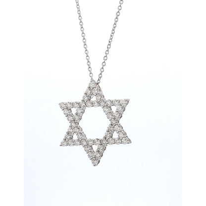 Diamond Star Pendant in 18K White Gold