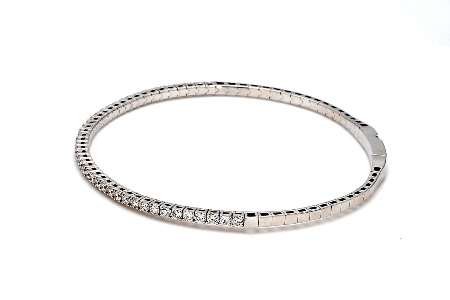 18K White Gold Natural Diamond Flexible Bracelet