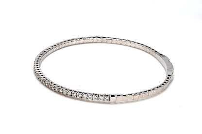 18K White Gold Natural Diamond Flexible Bracelet