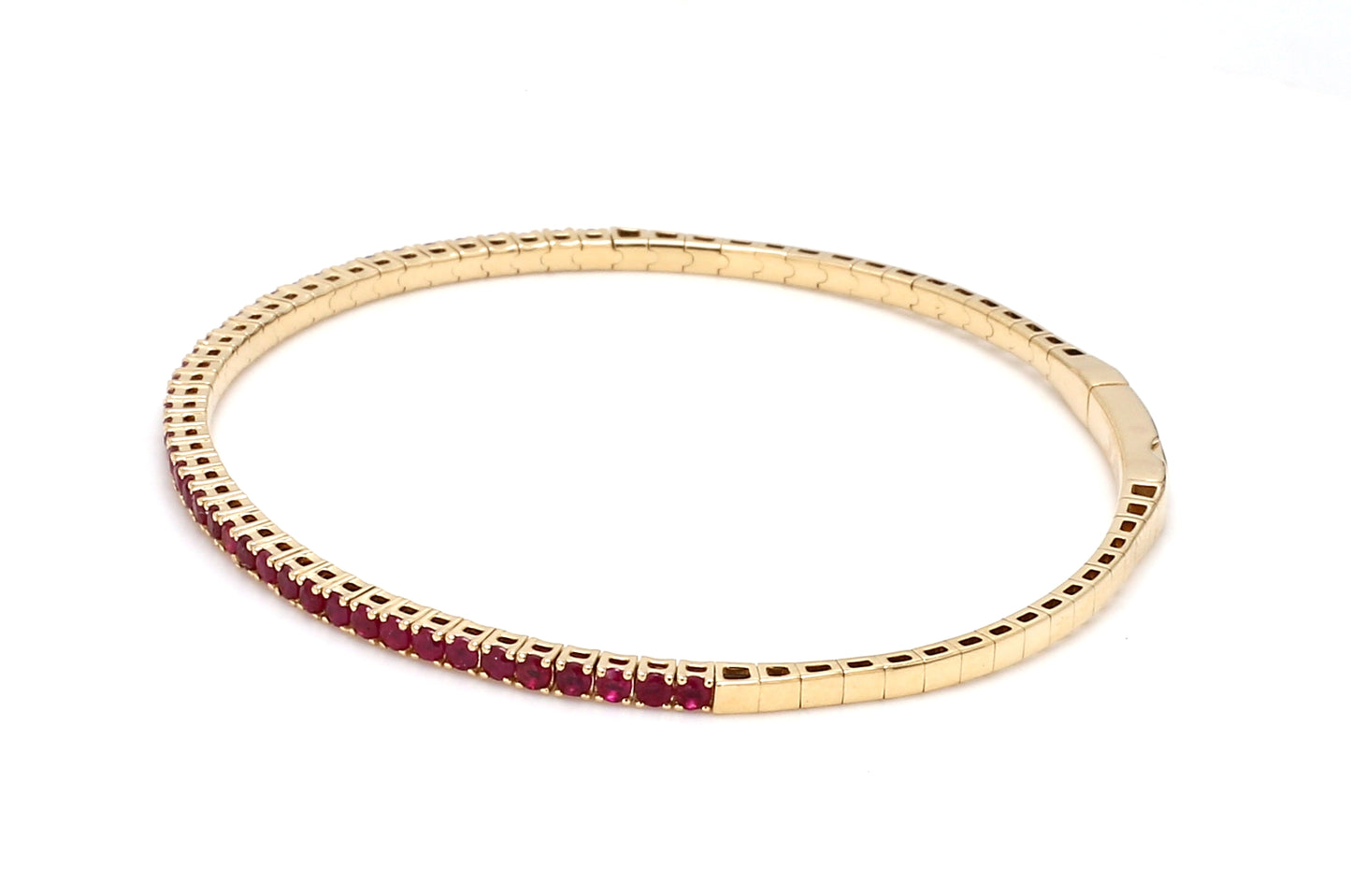 18K Yellow Gold Natural Ruby Flexible Bracelet