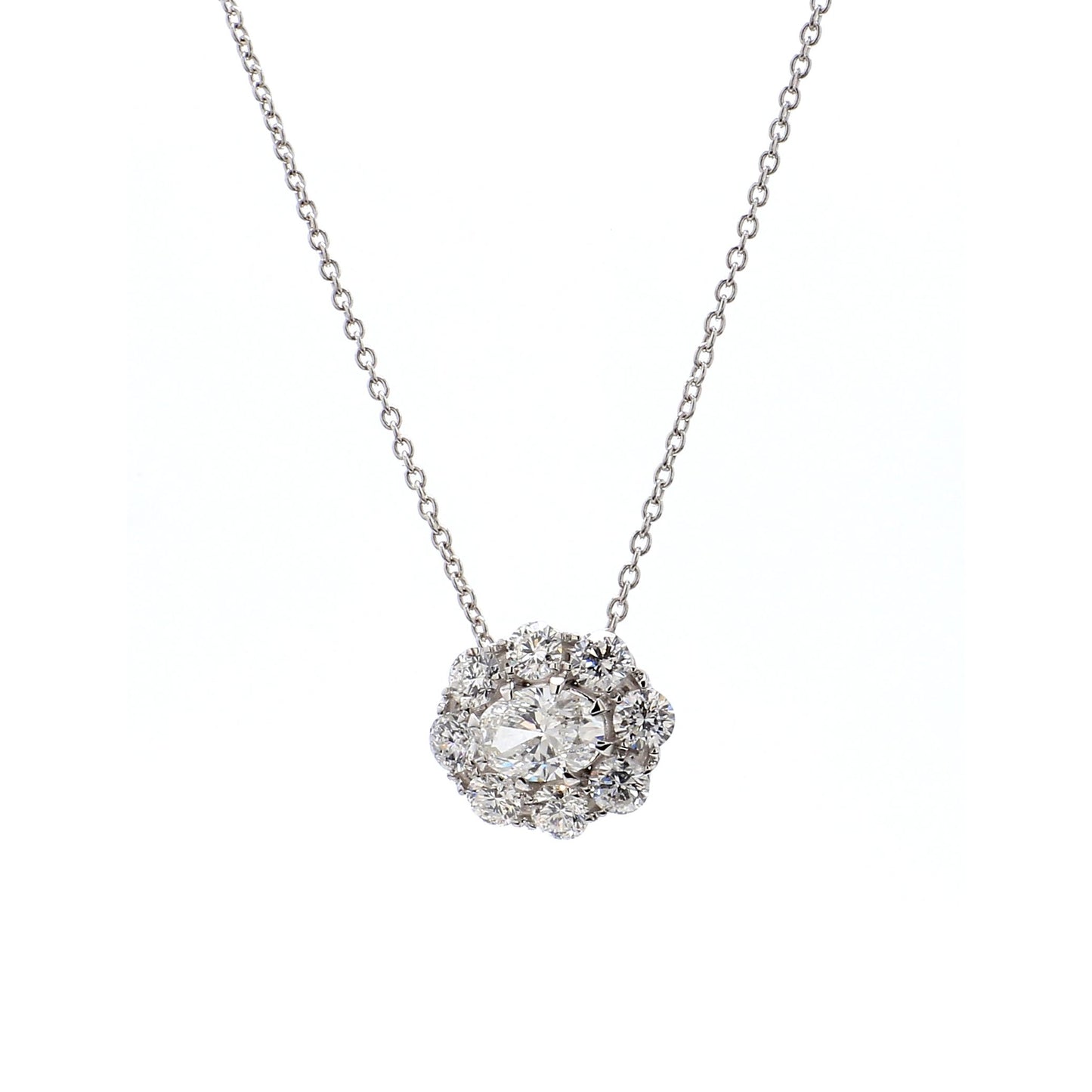 Diamond Pendant in 18K White Gold