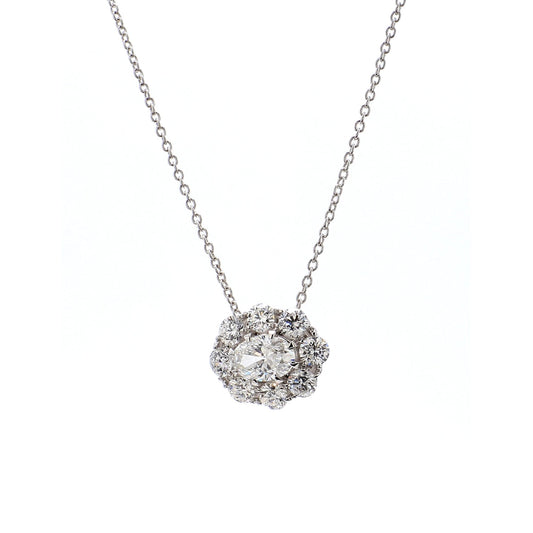 Diamond Pendant in 18K White Gold