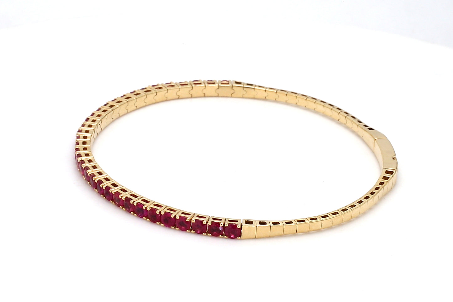 18K Yellow Gold Natural Ruby Flexible Bracelet