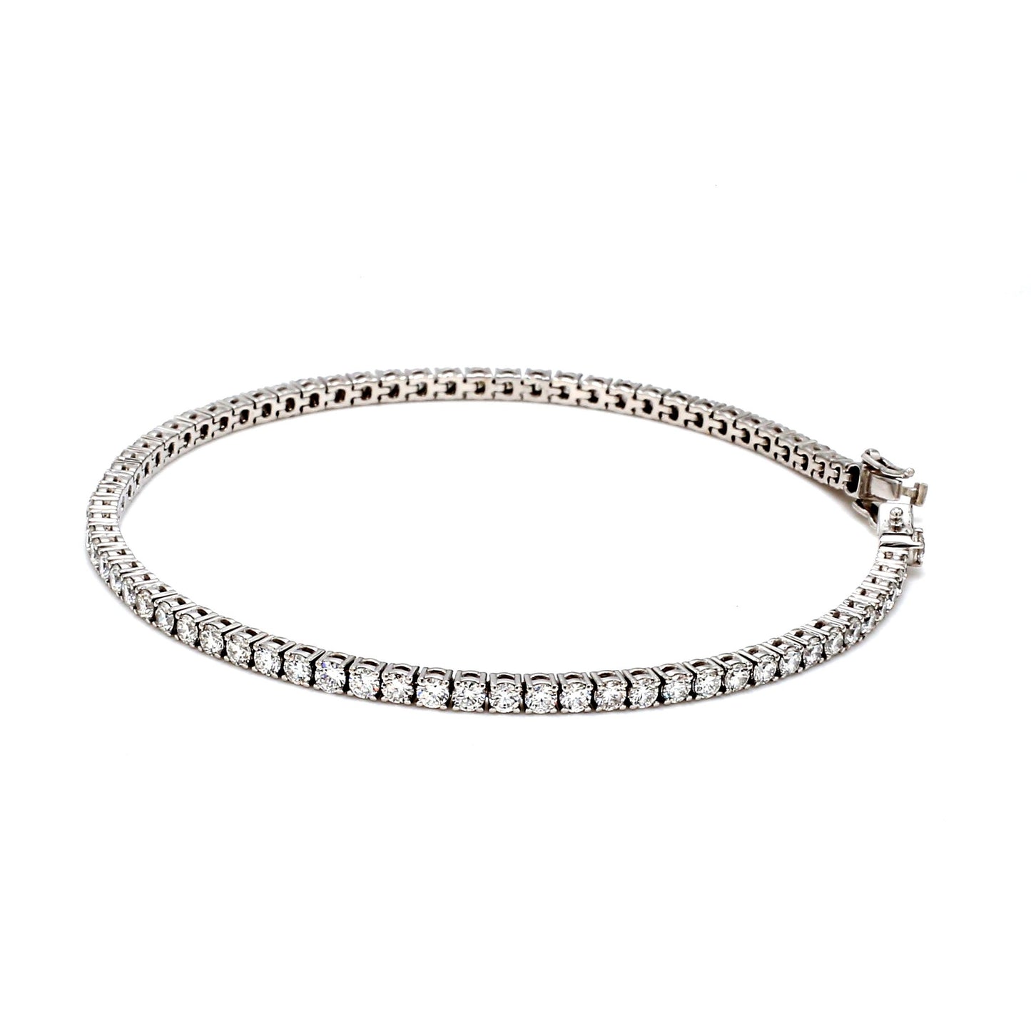18K White Gold Diamond Tennis Bracelet — 3.00 ct tw