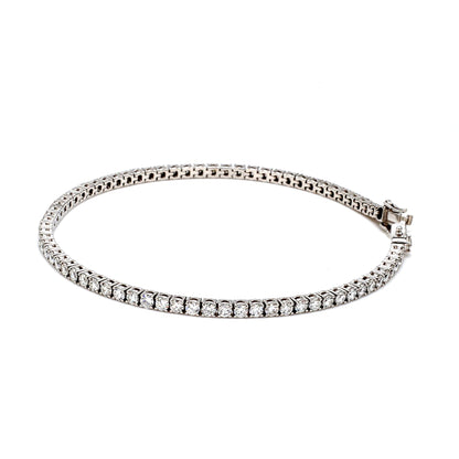 18K White Gold Diamond Tennis Bracelet — 3.00 ct tw