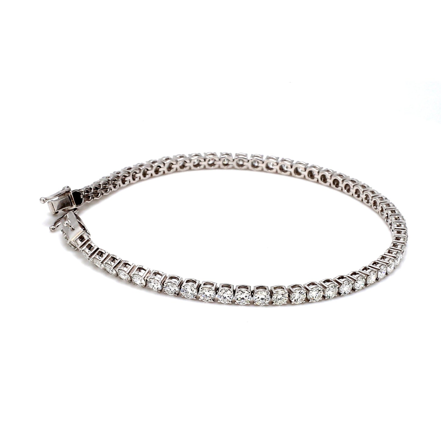 18K White Gold Diamond Tennis Bracelet — 4.00 ct tw