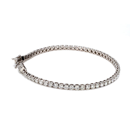 18K White Gold Diamond Tennis Bracelet — 4.00 ct tw