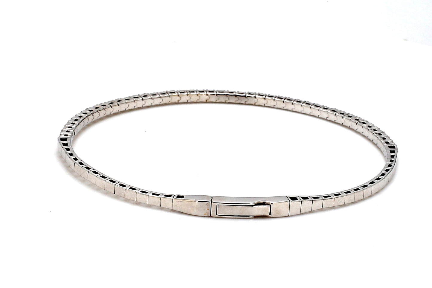 18K White Gold Natural Diamond Flexible Bracelet